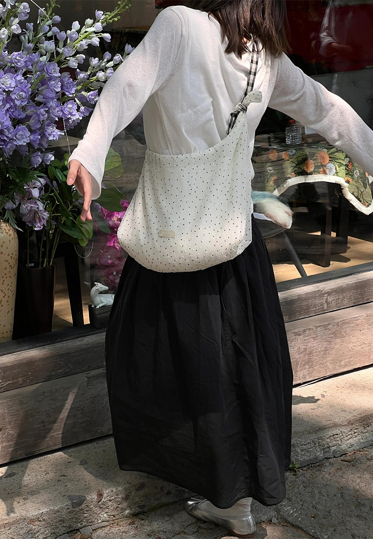 2025 homemade polka dot canvas hand-held underarm bag CA25042312W