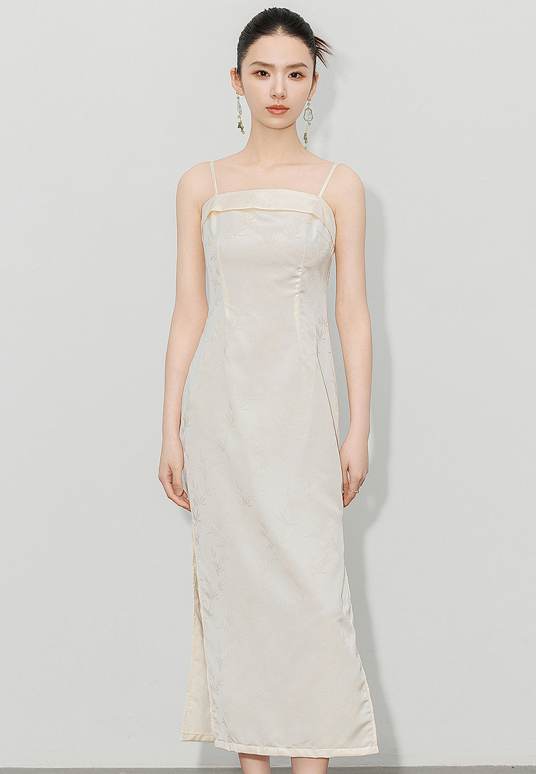 Summer new bamboo leaf jacquard cheongsam dress CA24062012PU