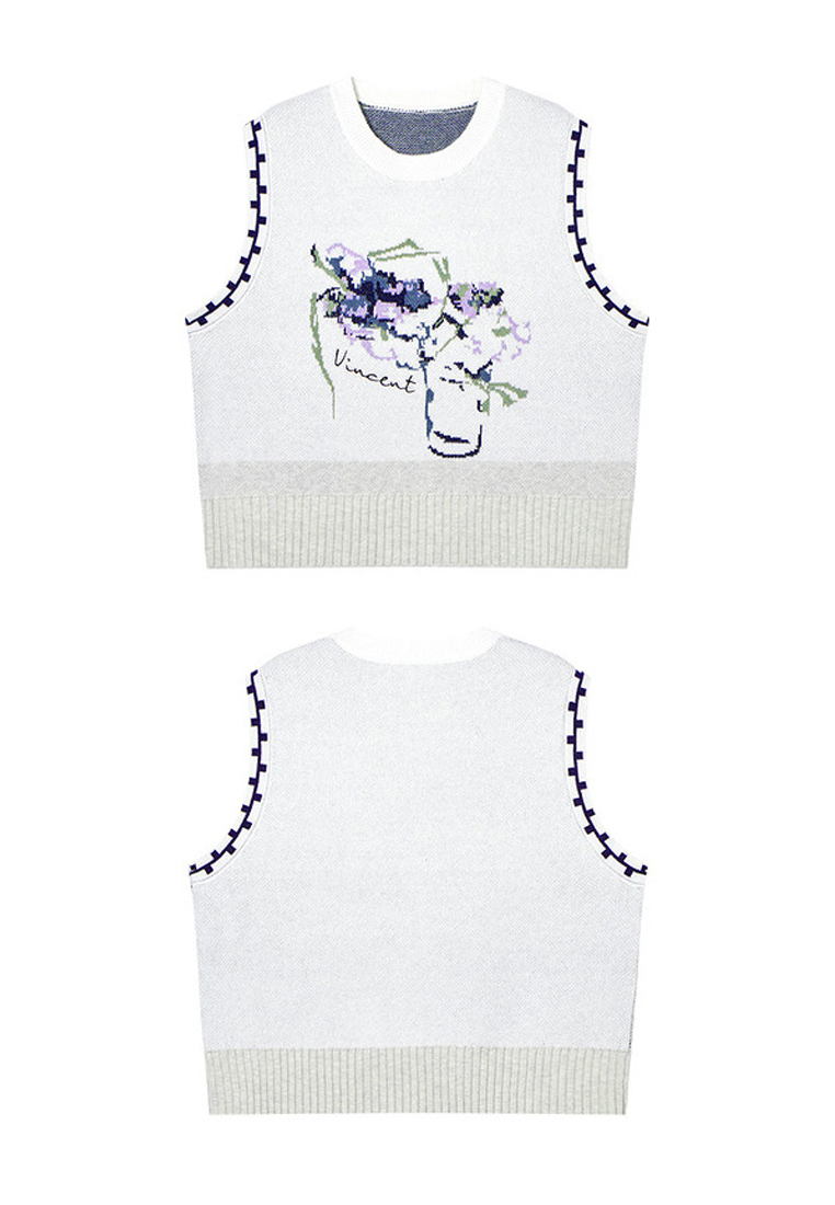 Sleeveless knitted vest lazy style vest sweater CA120412