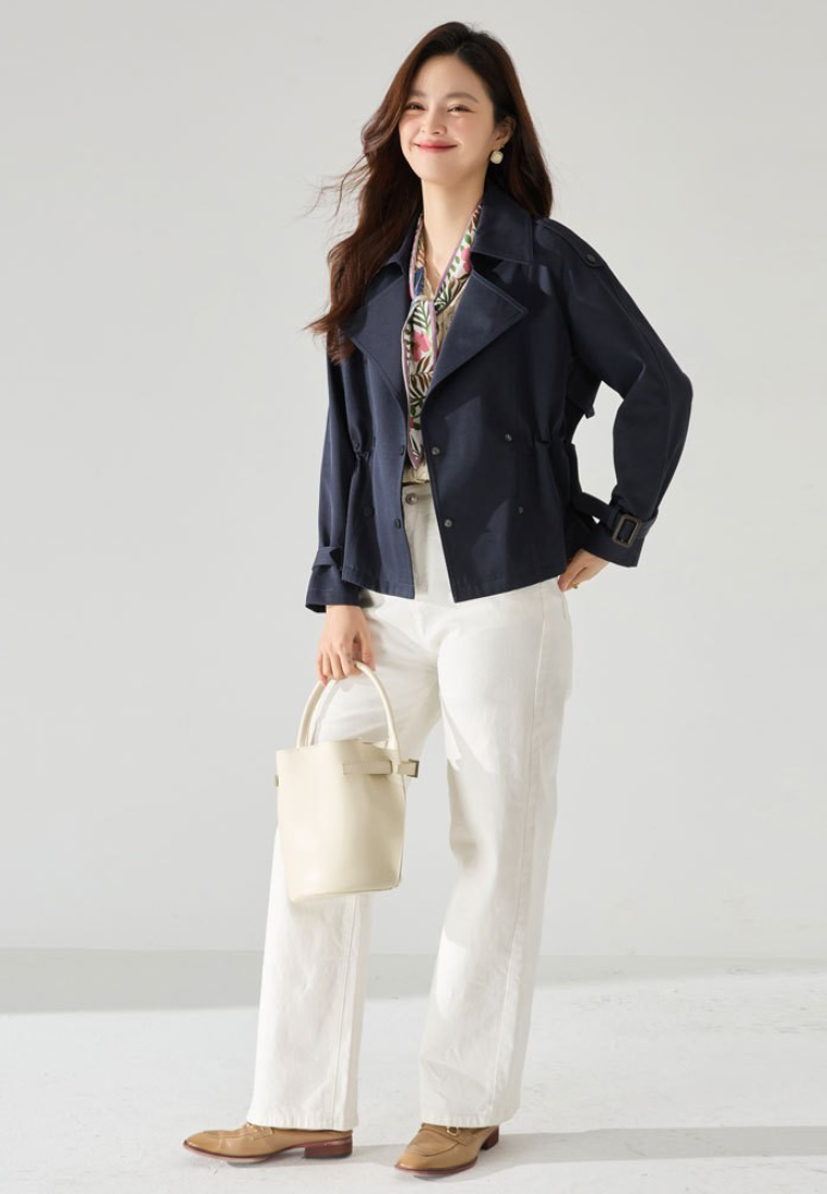 Comfortable cotton short classic jacket for autumn CA25111712W