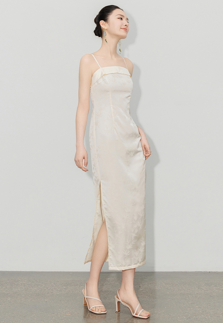 Summer new bamboo leaf jacquard cheongsam dress CA24062012PU