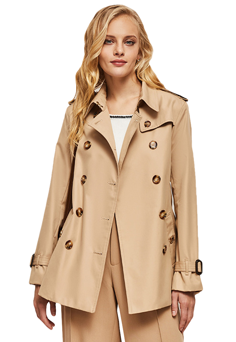 British style classic double-breasted high end temperament windbreaker CA101712W