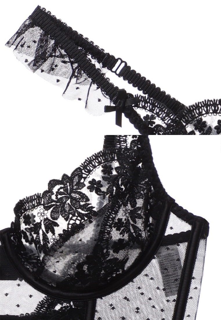 New French Shapewear Lace Long Bra Set CA24112012W