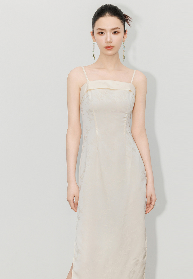 Summer new bamboo leaf jacquard cheongsam dress CA24062012PU