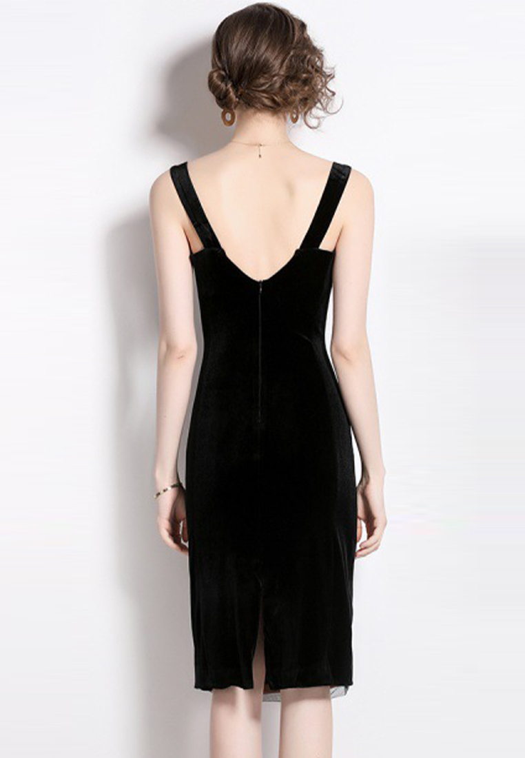 Stitched gauze slip dress A021912RD