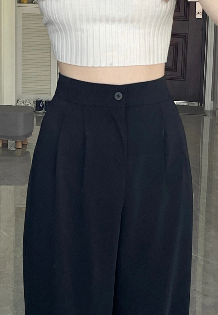 2024 New High Waist Suit Pants Loose and Casual Straight Leg Pants CA24031912GY