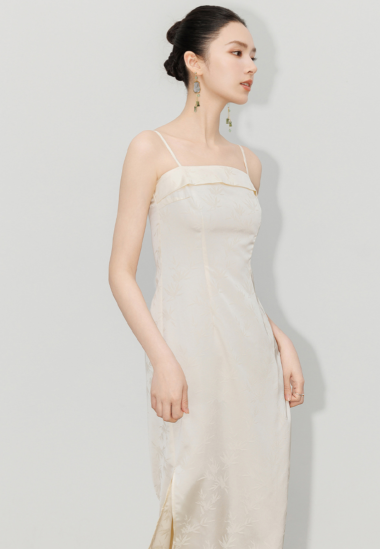 Summer new bamboo leaf jacquard cheongsam dress CA24062012PU