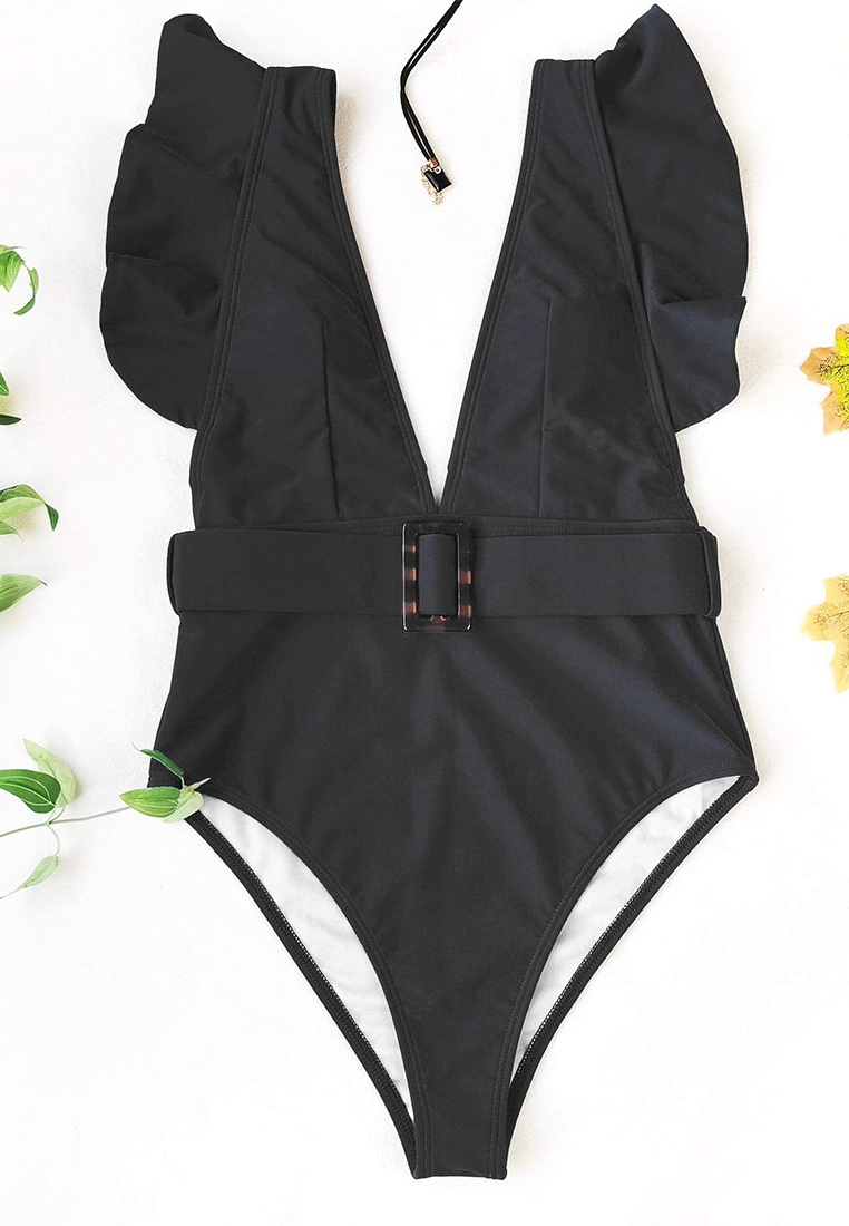 New European and American solid color nylon swimsuit CA25030512PI