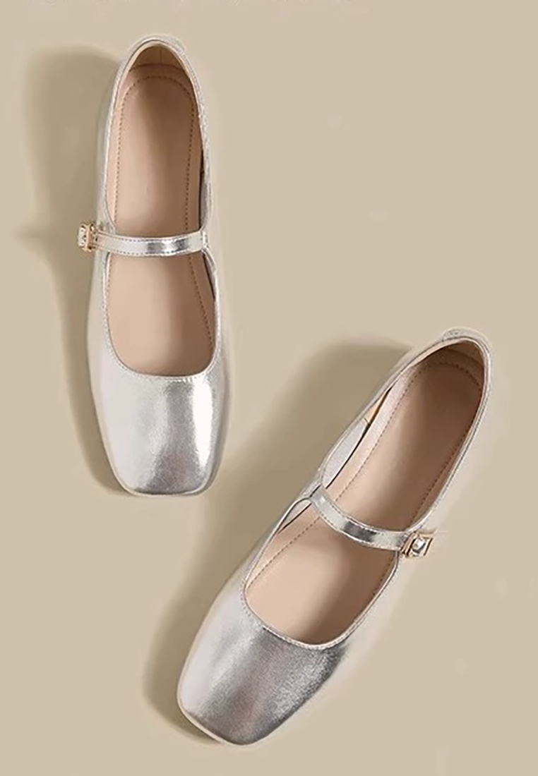 2025 Spring and Autumn French Square Toe Flat Shoes CA25021324SL