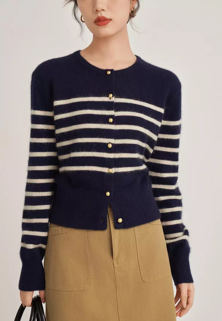 Temperamental new striped knitted women's jacket Cardigans K110102