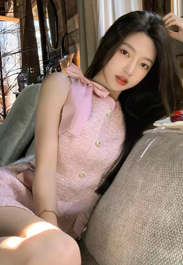 French bow coarse floral dress CA24102523PI