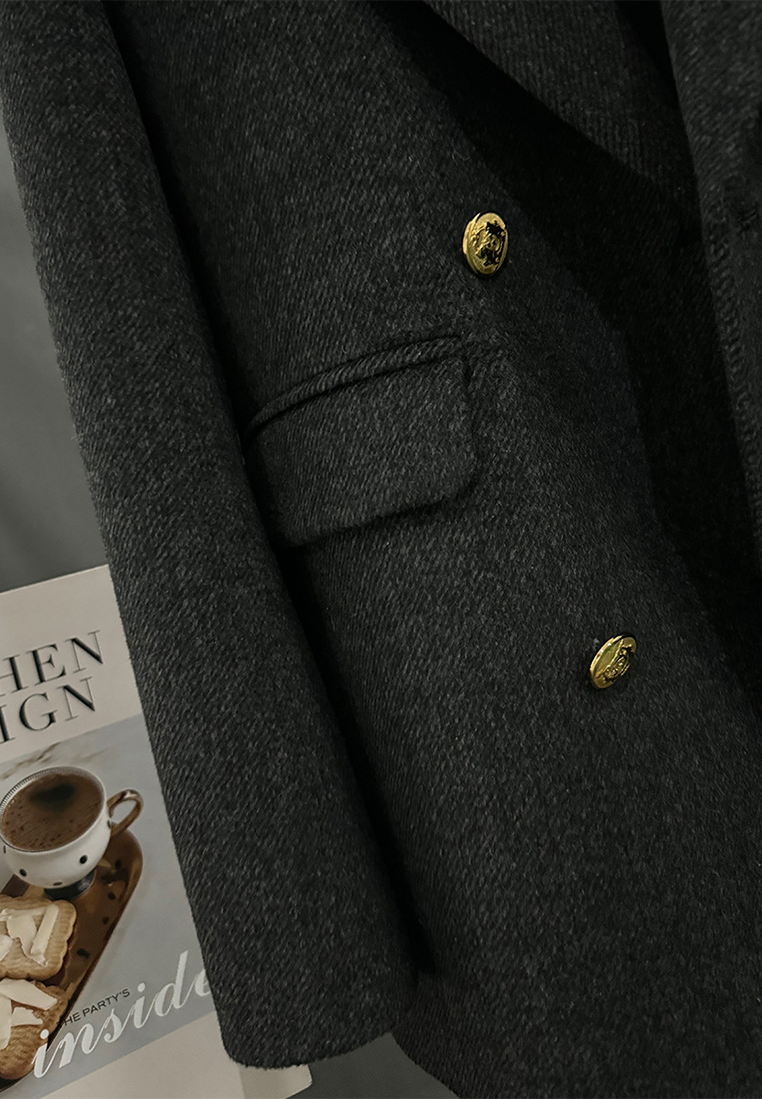 New Autumn/Winter Dark Grey Wool Blazer CA25102413GY