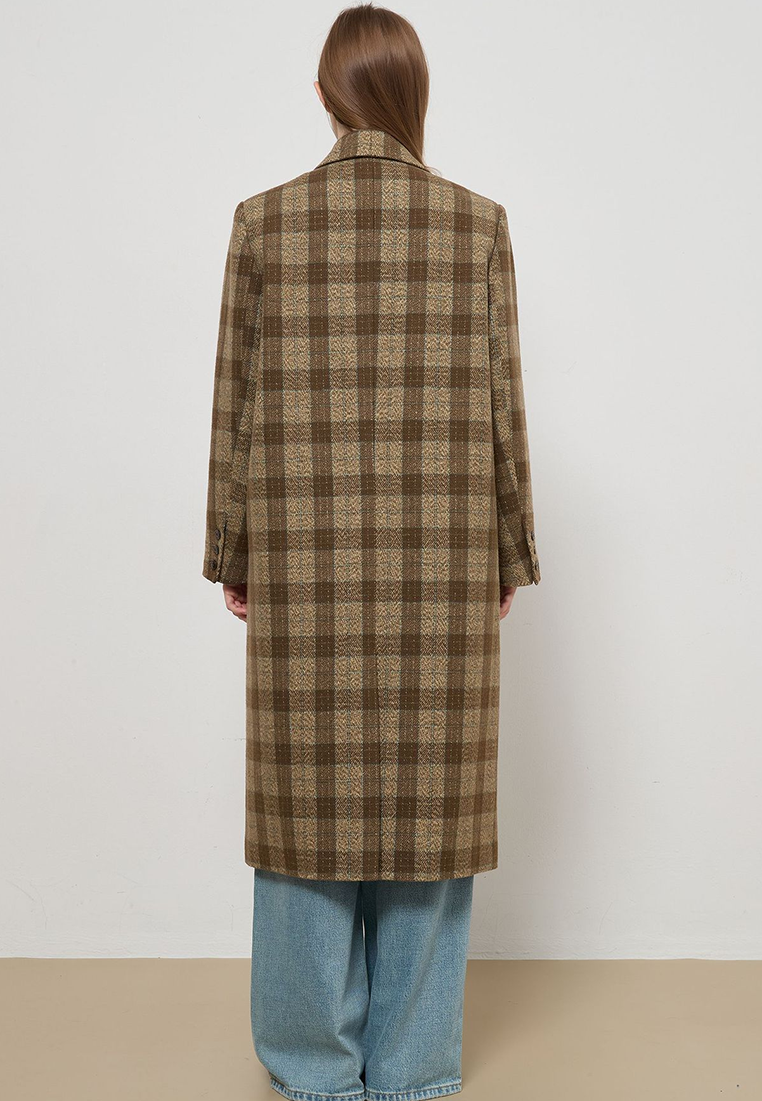 New Wool Retro British-Style Long Plaid Woolen Coat CA25110713BW