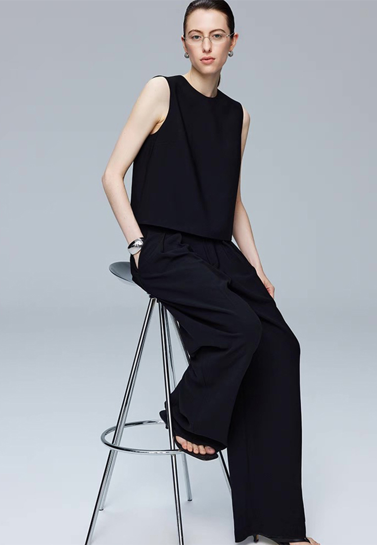 Solid color mesh free ironing commuter short-sleeved suit CA25061713W