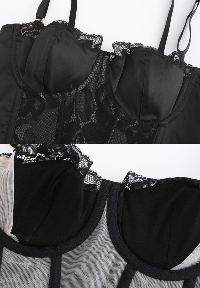 Vest style sexy fishbone shaping long bra CA24112013PI