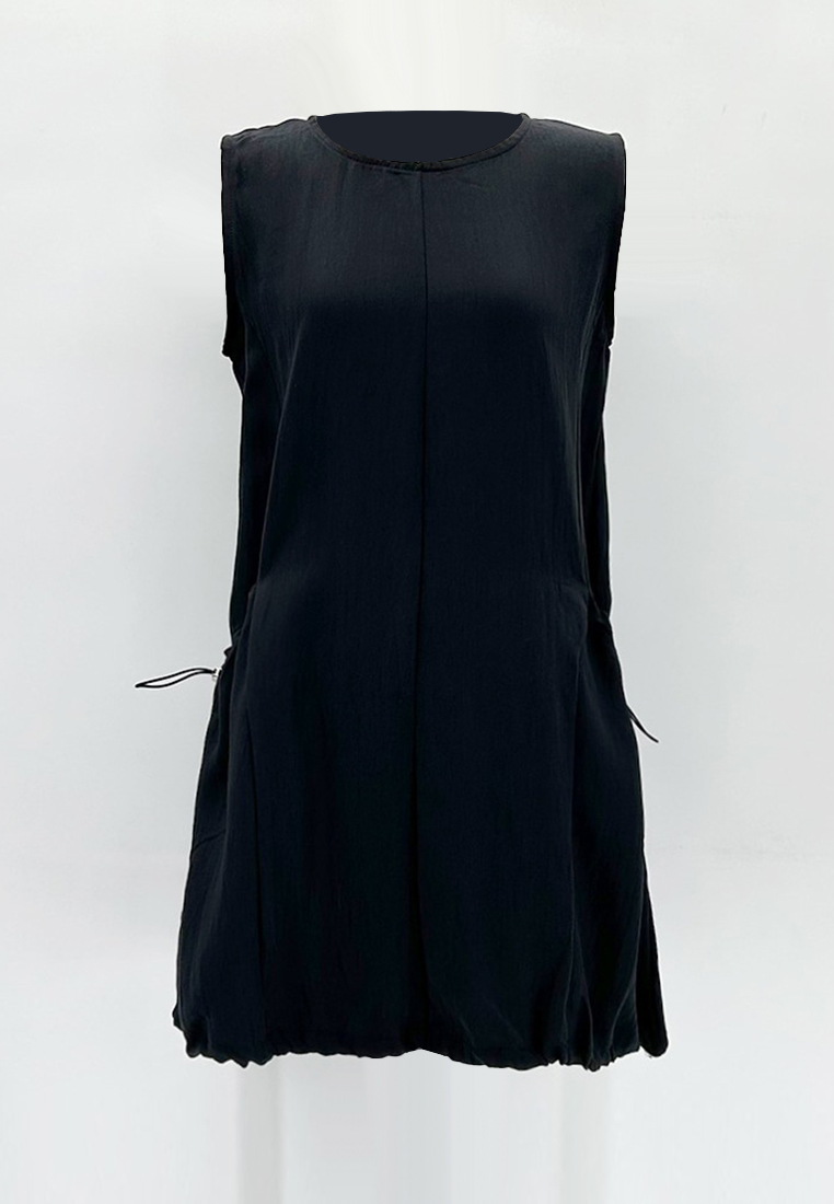 New arrival all-match round neck pocket sleeveless dress CA25070913W
