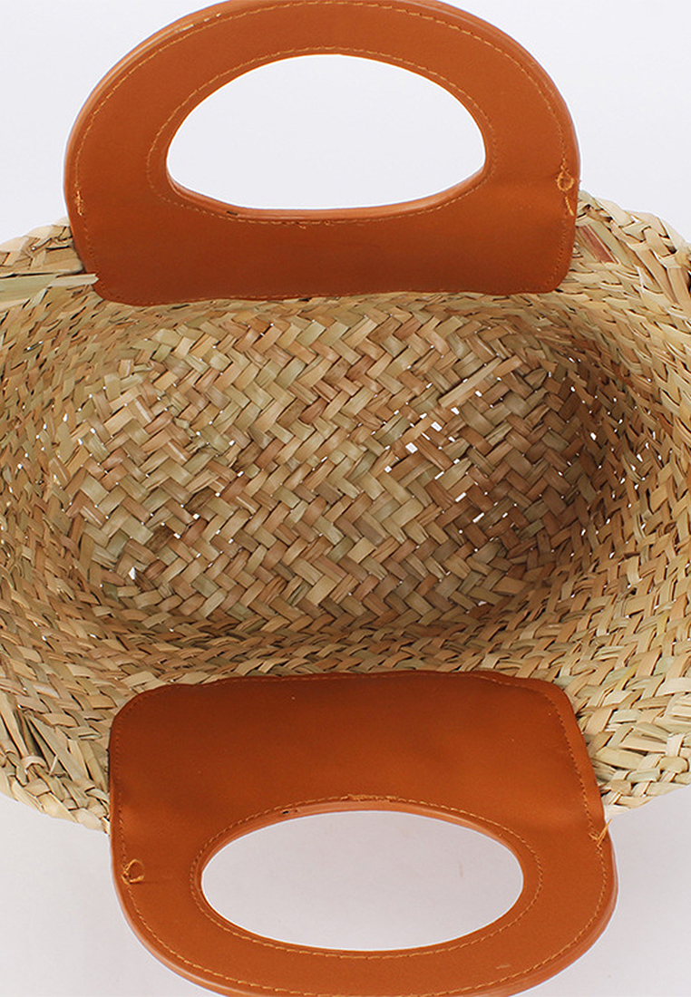 Summer Fashion Splicing Crossbody Straw Bag CA24061713