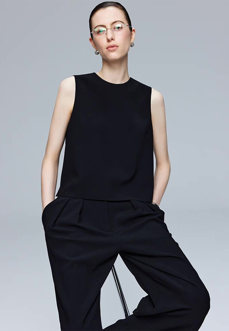 Solid color mesh free ironing commuter short-sleeved suit CA25061713W