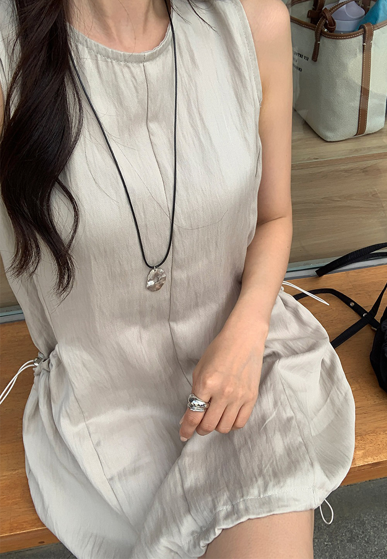 New arrival all-match round neck pocket sleeveless dress CA25070913W