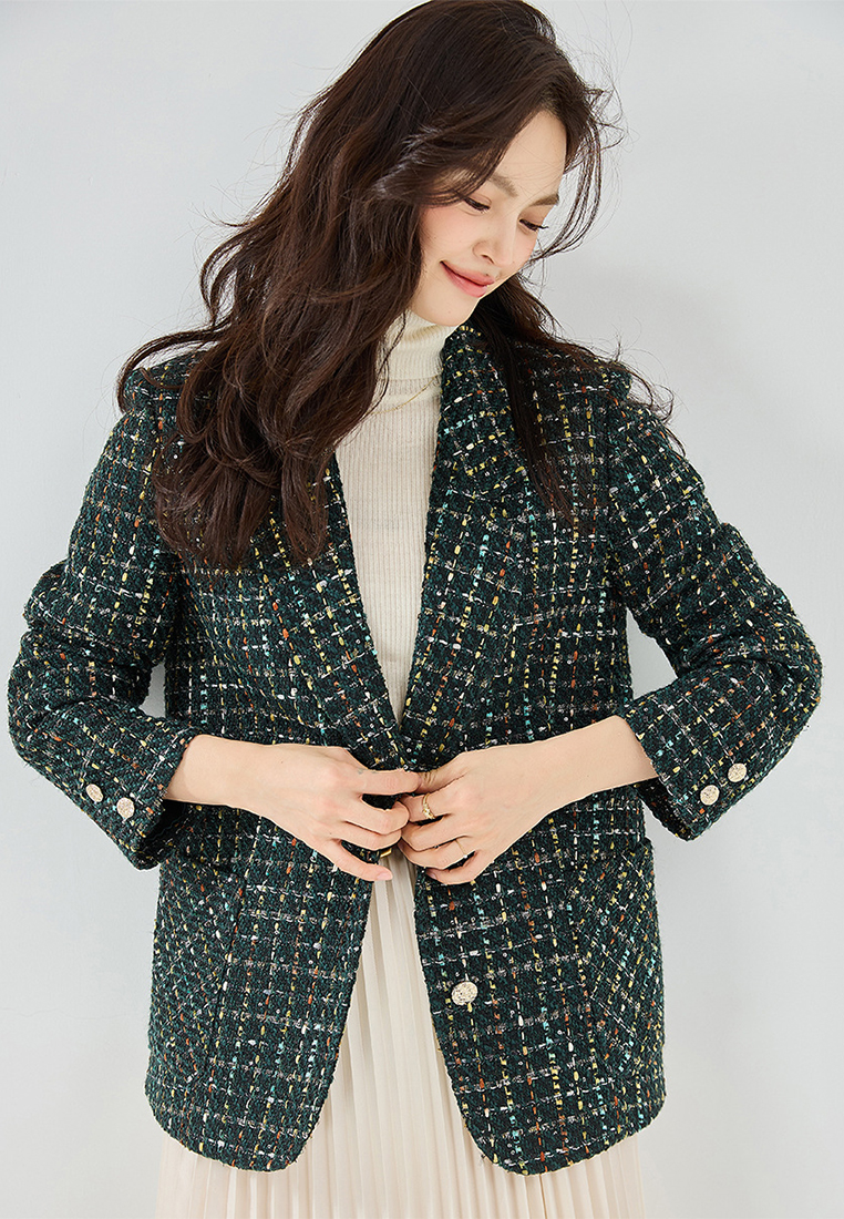 Floral bright silk temperament commuter suit jacket CA101913