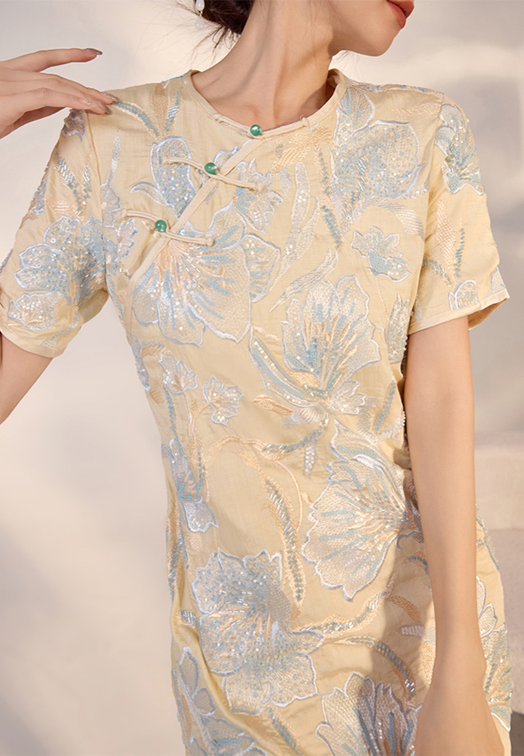 2024 Temperament sequin waist cinching dress CA24090313BE