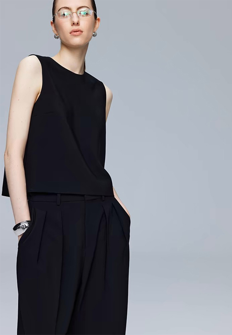 Solid color mesh free ironing commuter short-sleeved suit CA25061713W