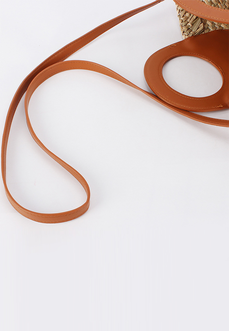 Summer Fashion Splicing Crossbody Straw Bag CA24061713