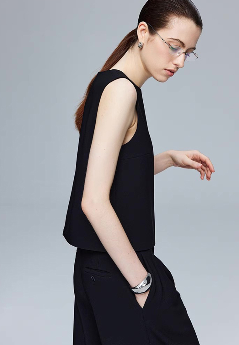 Solid color mesh free ironing commuter short-sleeved suit CA25061713W