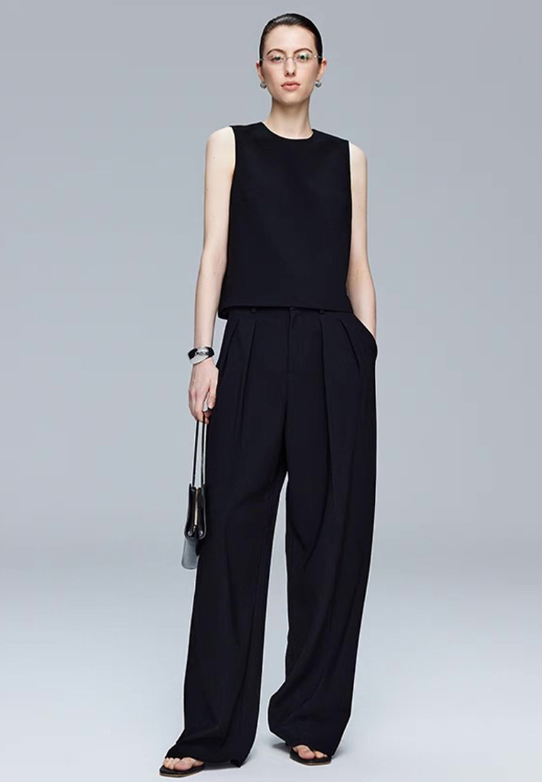 Solid color mesh free ironing commuter short-sleeved suit CA25061713W