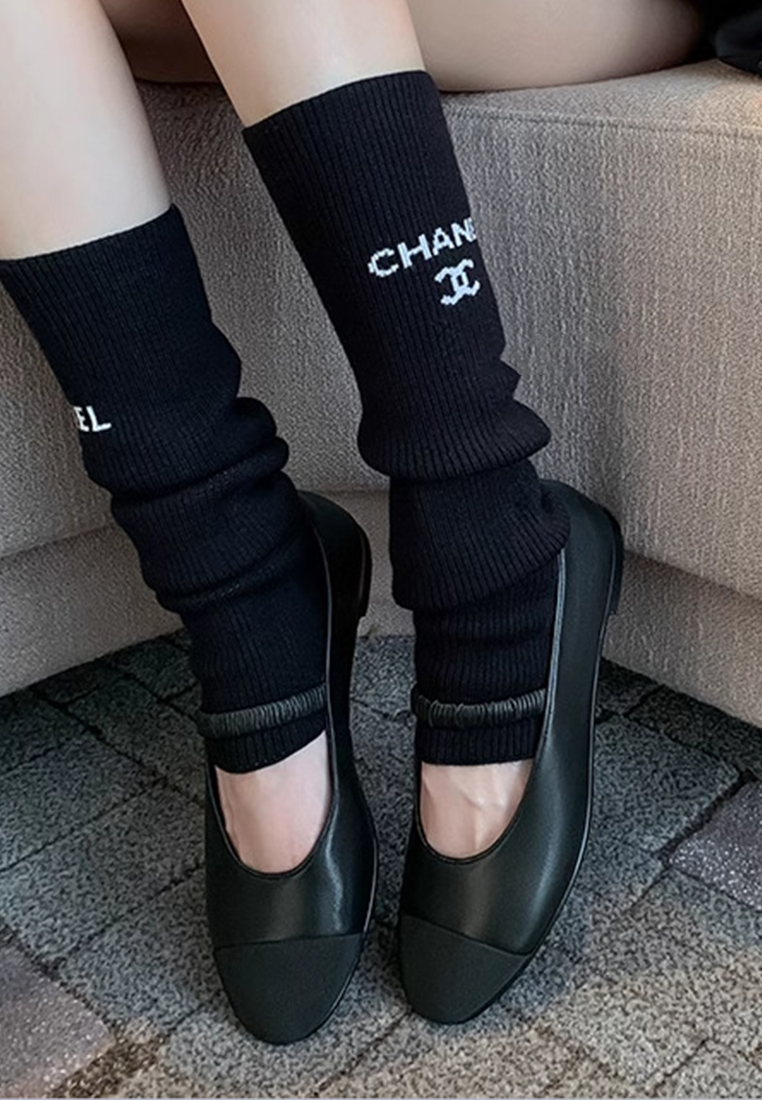 Lambskin Chanel style elastic band flat shoes CA225042213W