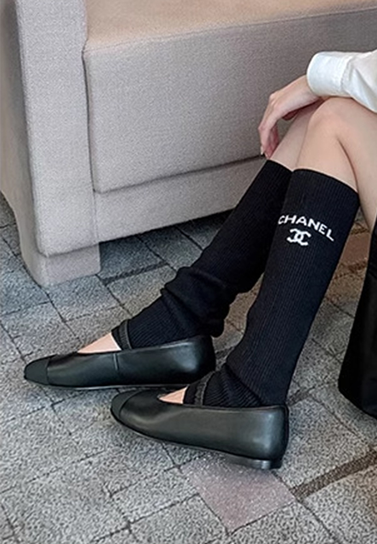 Lambskin Chanel style elastic band flat shoes CA225042213W