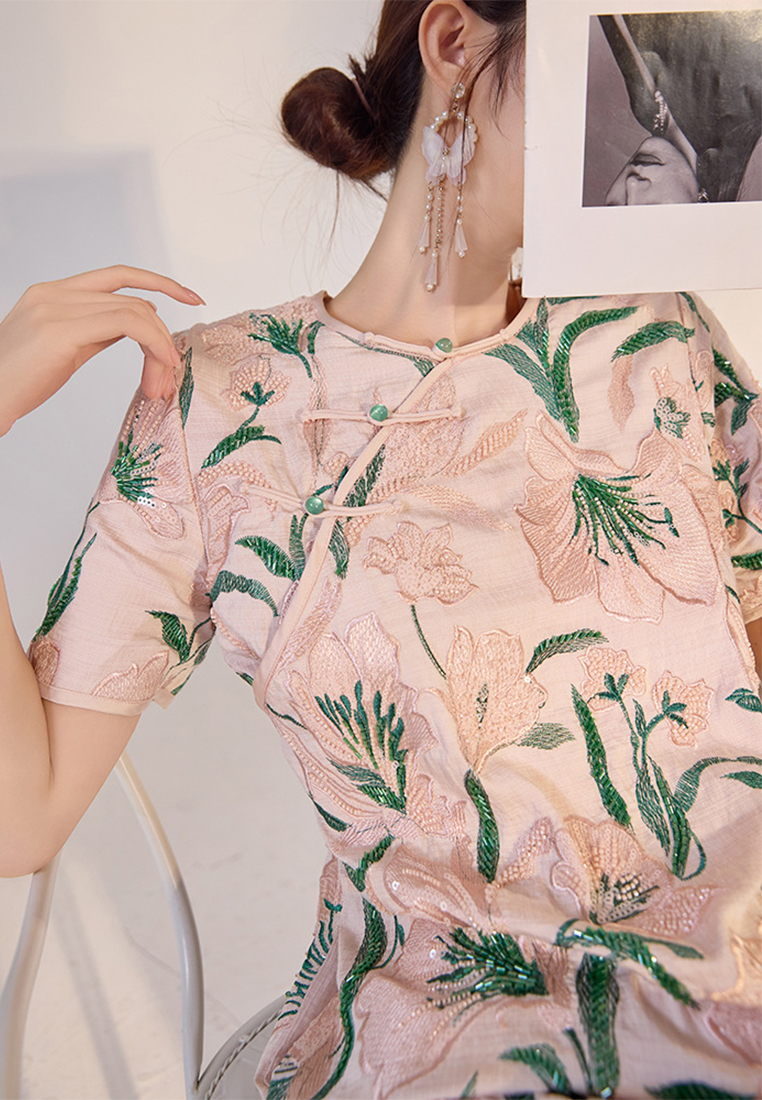 2024 Temperament sequin waist cinching dress CA24090313BE