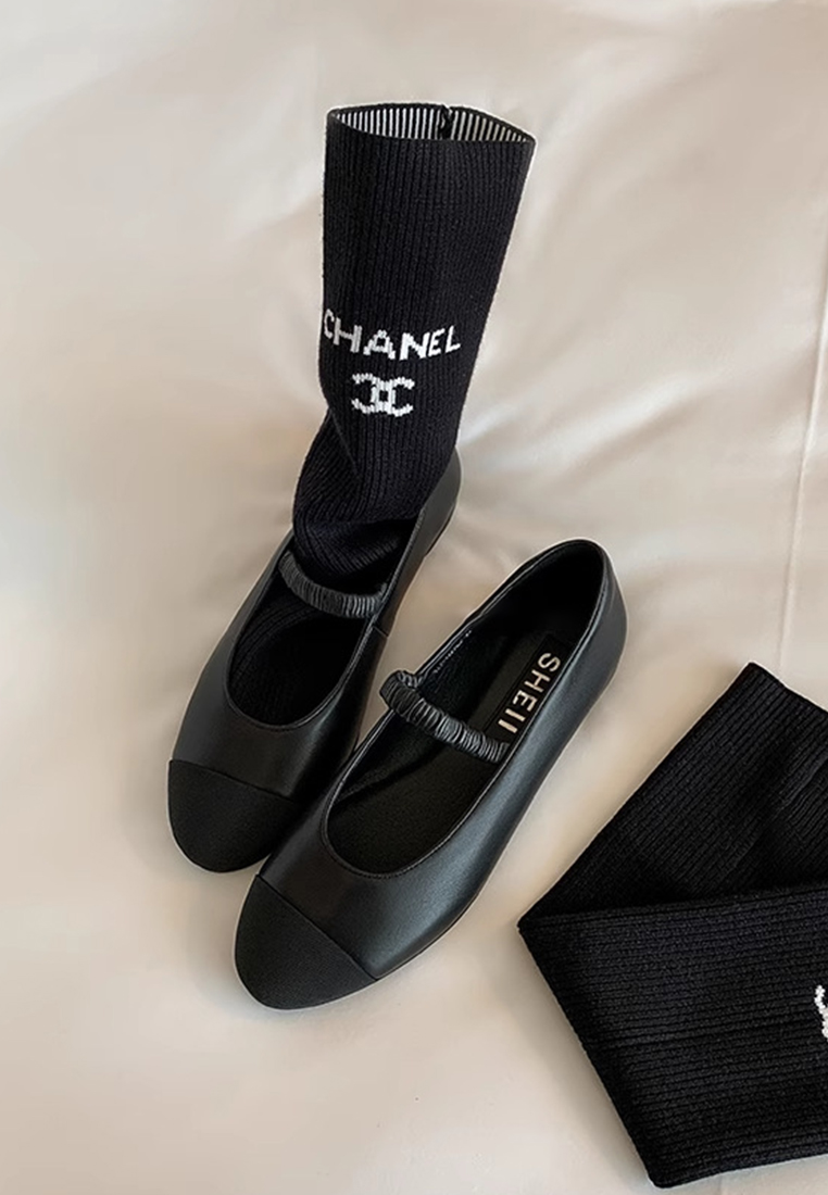 Lambskin Chanel style elastic band flat shoes CA225042213W