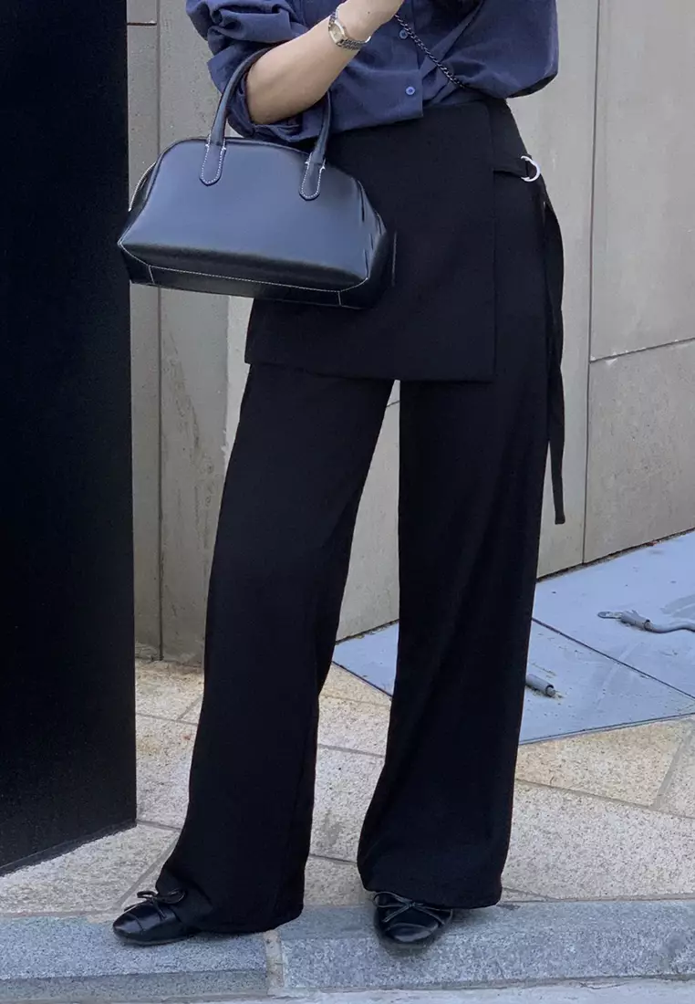 Fashionable solid color casual pants CA24092503BK