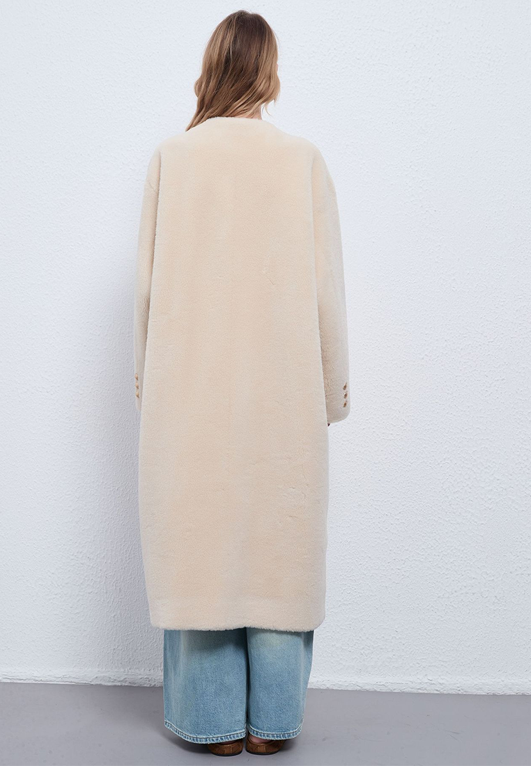 Autumn Winter Long Shearling Eco-Fur Coat CA25110714BE