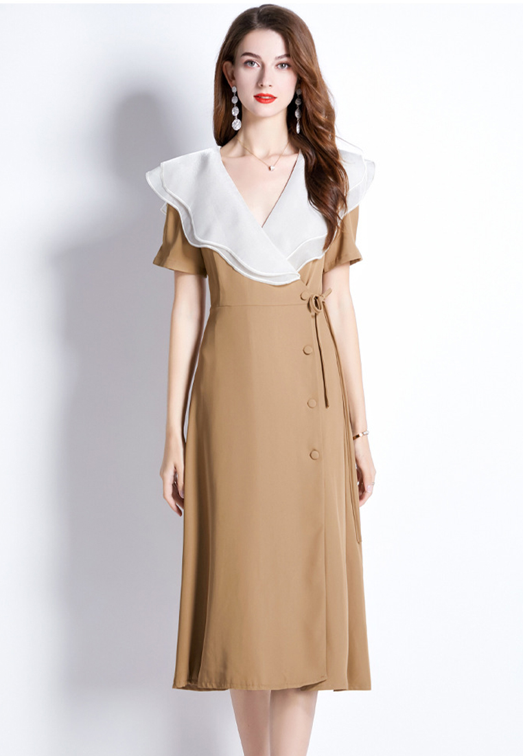 New French Hepburn Ruffle Dress A021914BK