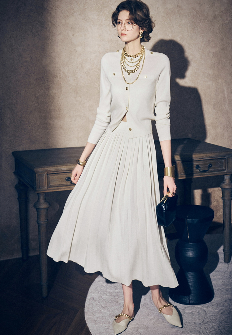 New Colorful Silk Knit Cardigan Set CA25092514BK