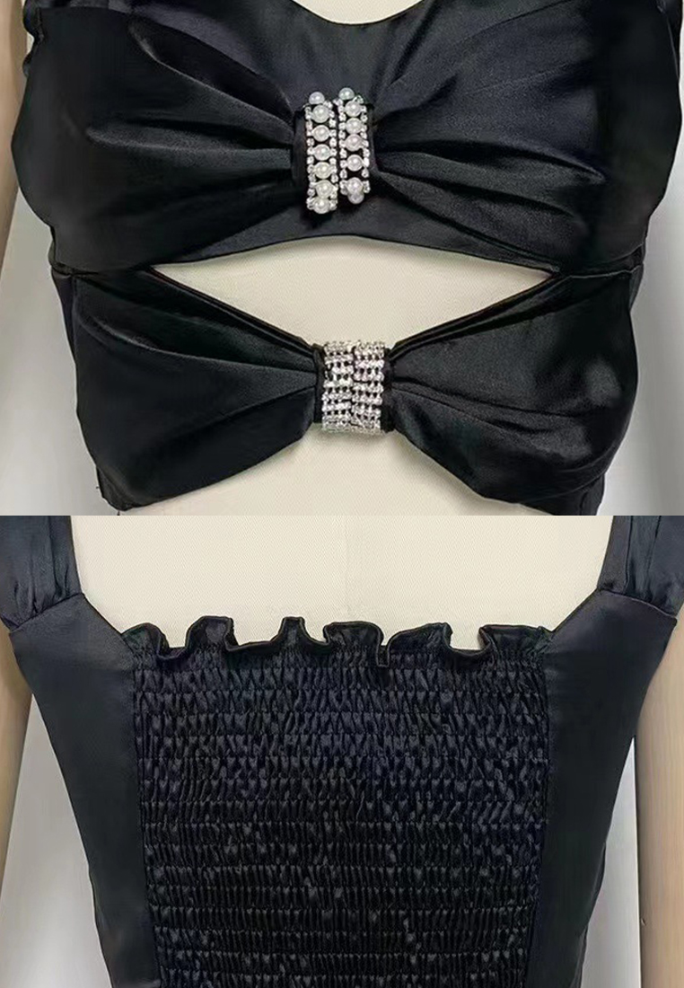 2024 new suspender bow top and pants set CA24081614W