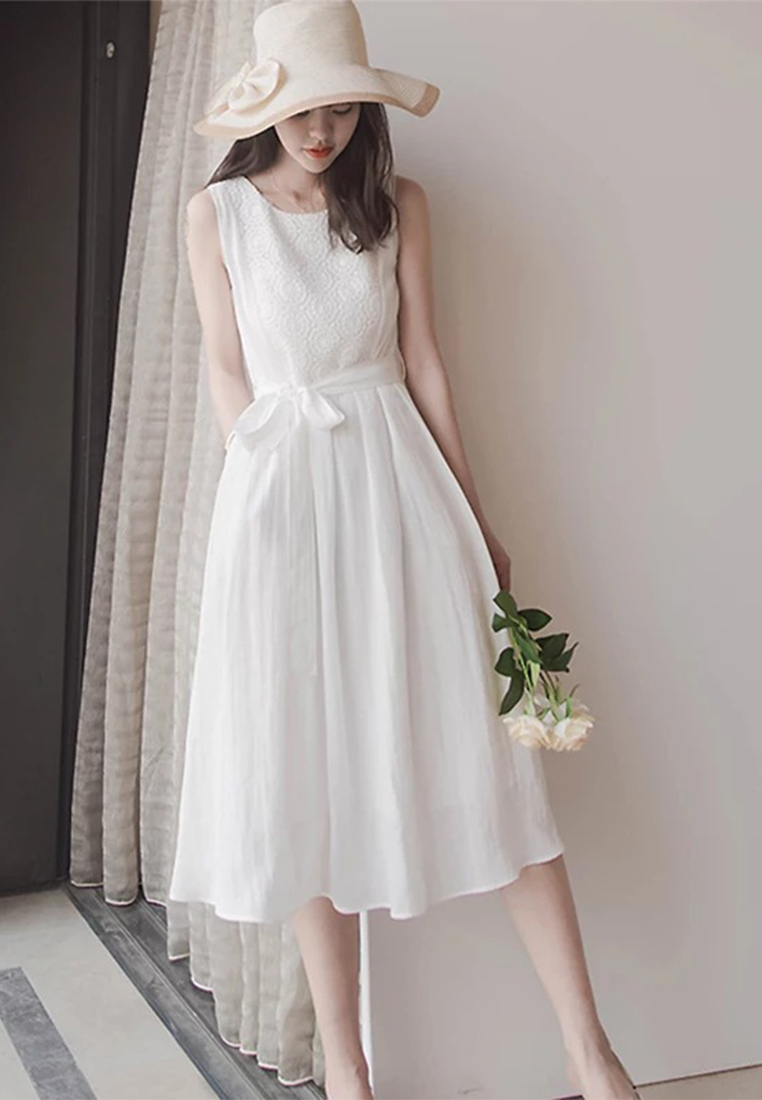 2024 New Summer Chiffon Slim French Long Dress CA24031914W