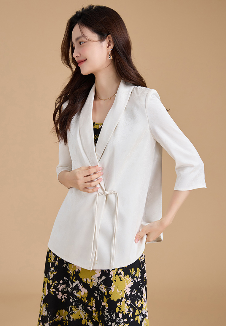 2024 Retro luxury temperament loose jacquard top CA24091114BE