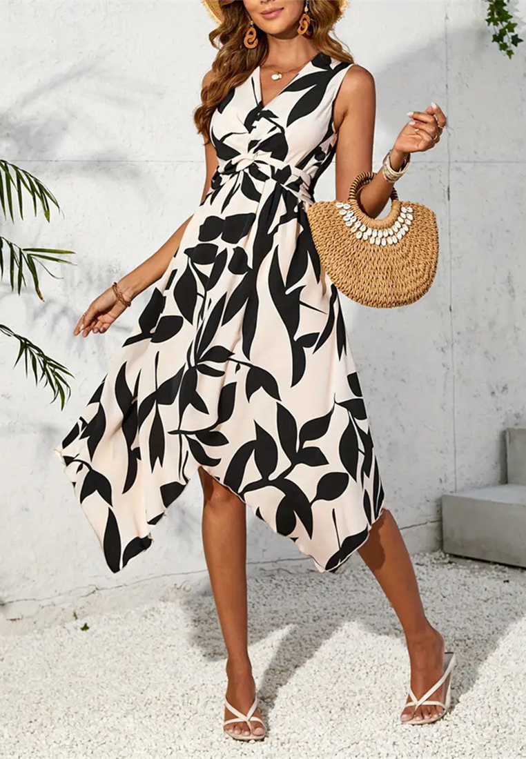 Summer sleeveless printed dress CA25042214BE