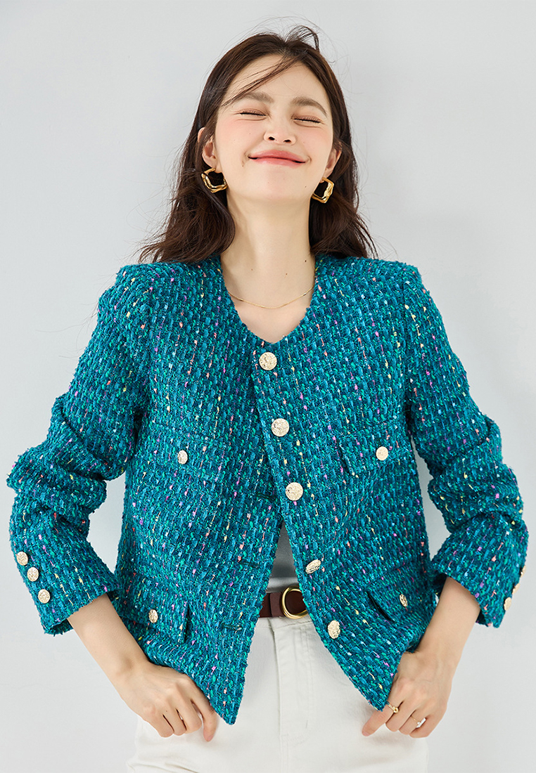 Woven texture bright color commuting casual jacket CA101914