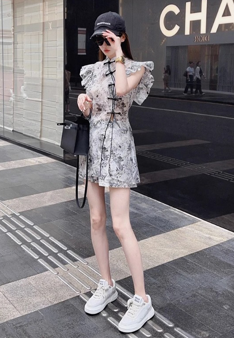 Temperament retro fashion national style cheongsam skirt suit CA122714