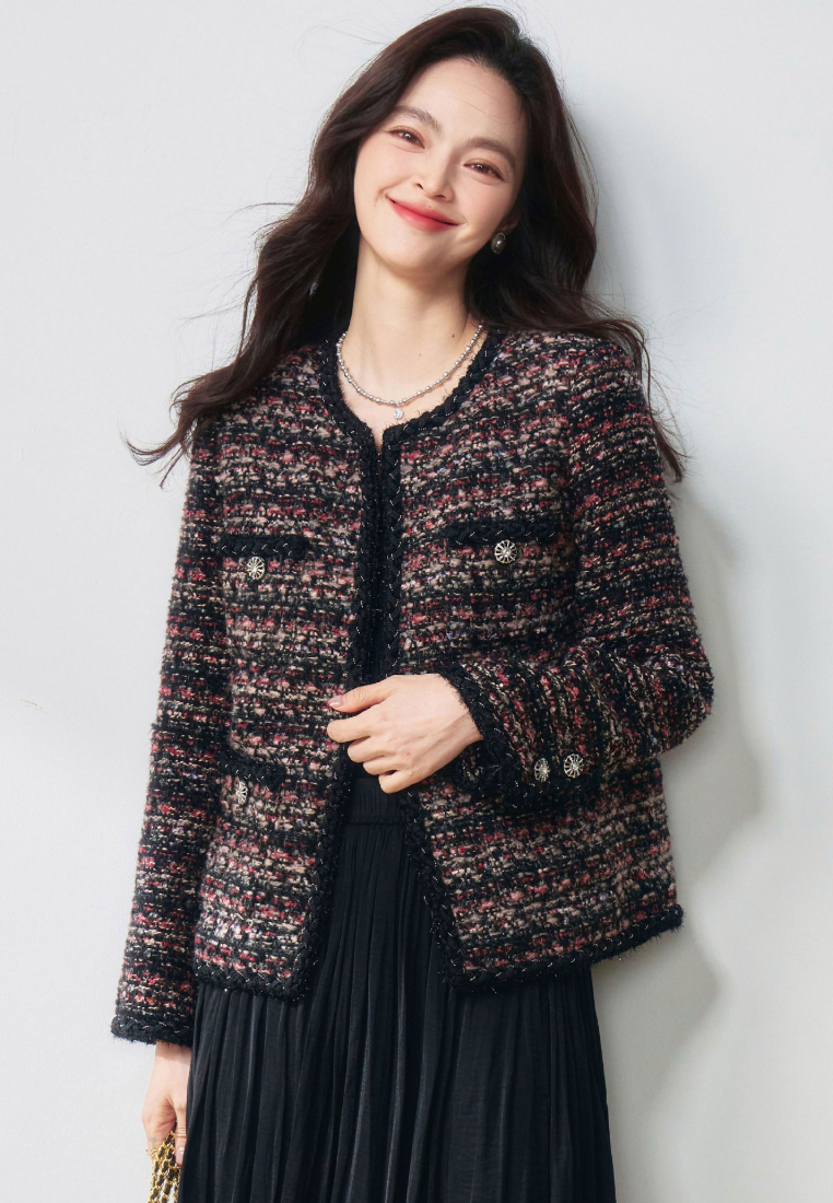 New Elegant Tweed Women French Jacket K25112109
