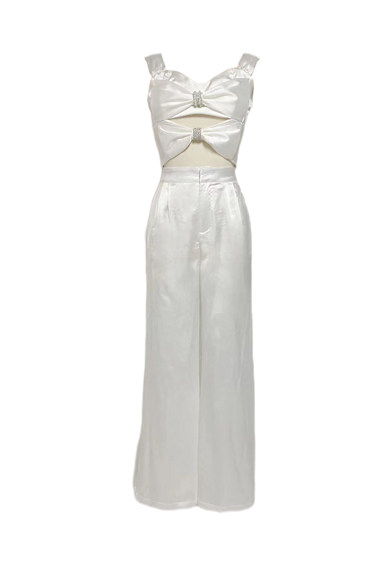 2024 new suspender bow top and pants set CA24081614W