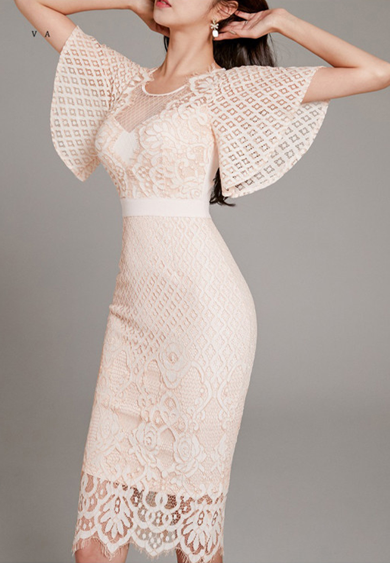 New Slim Fit Long Lace Fashion Hip Dress CA25060314BE