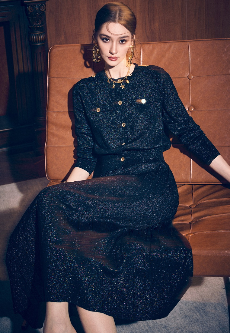 New Colorful Silk Knit Cardigan Set CA25092514BK