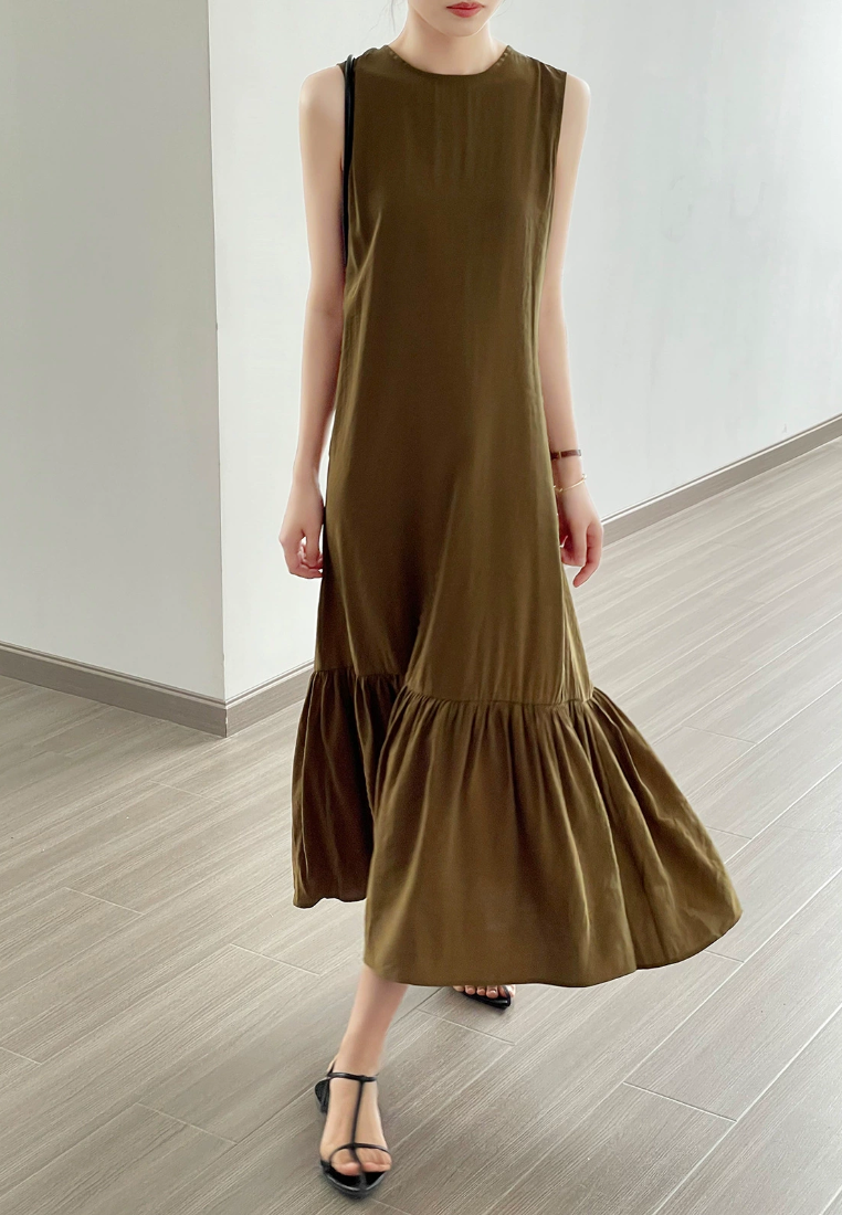 New hollowed out long sleeveless dress CA25031914BW