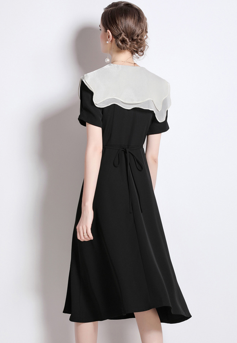 New French Hepburn Ruffle Dress A021914BK