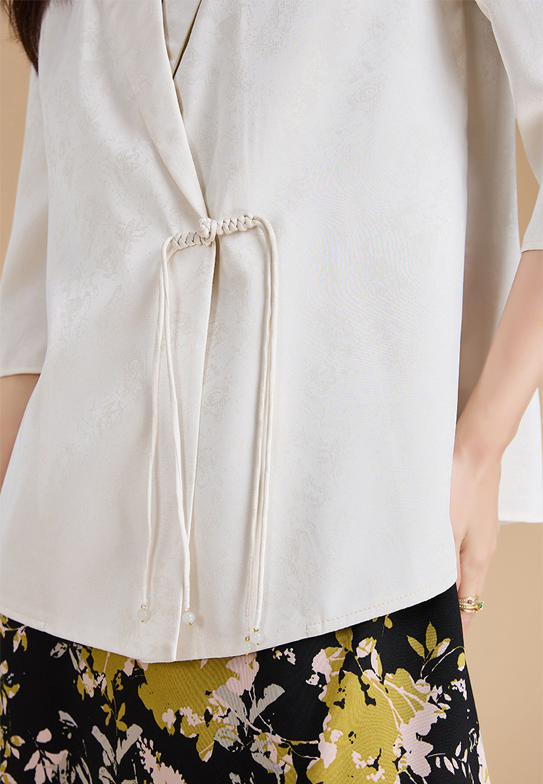 2024 Retro luxury temperament loose jacquard top CA24091114BE